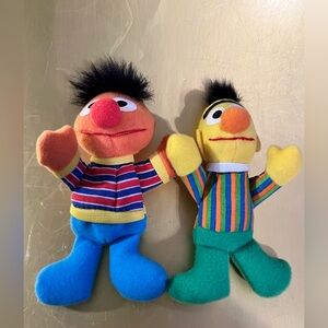 Sesame Street Ernie and Bert Plush Dolls - Orange, Yellow, Blue, Green